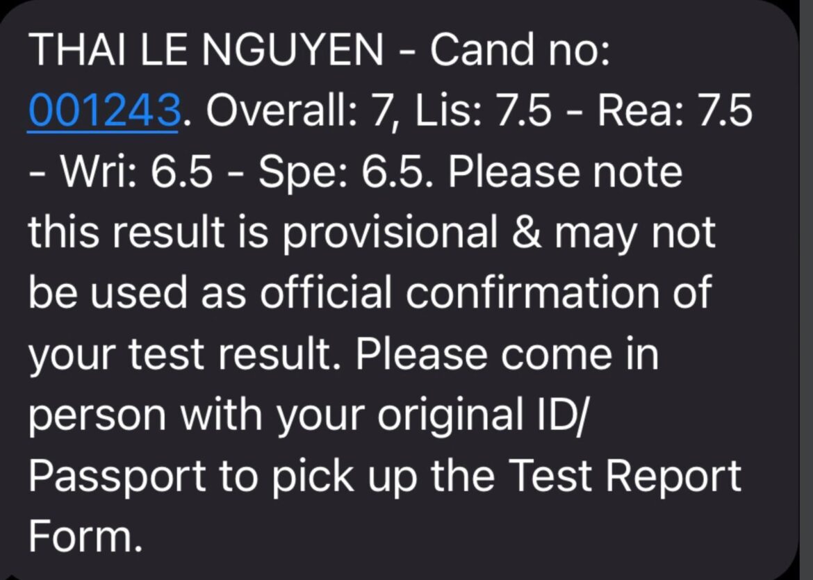 Lê Nguyên IELTS 7.0