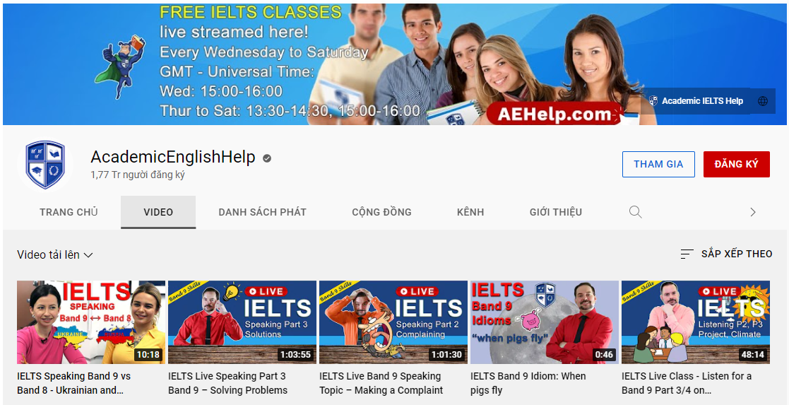 Đây là một kênh học IELTS online miễn phí cực kỳ hữu ích