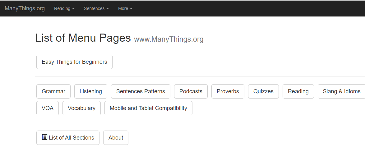Website Manythings có giao diện vô cùng tối giản